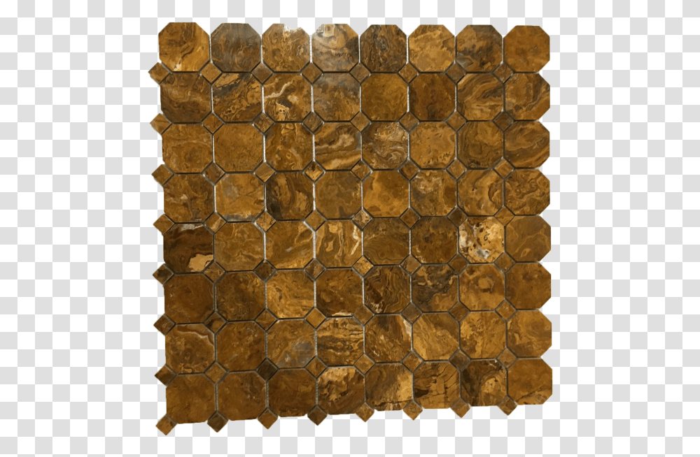 Polished Multi Brown Onyx Octagon With Multi Brown Stone Wall, Rug, Tile, Pattern Transparent Png