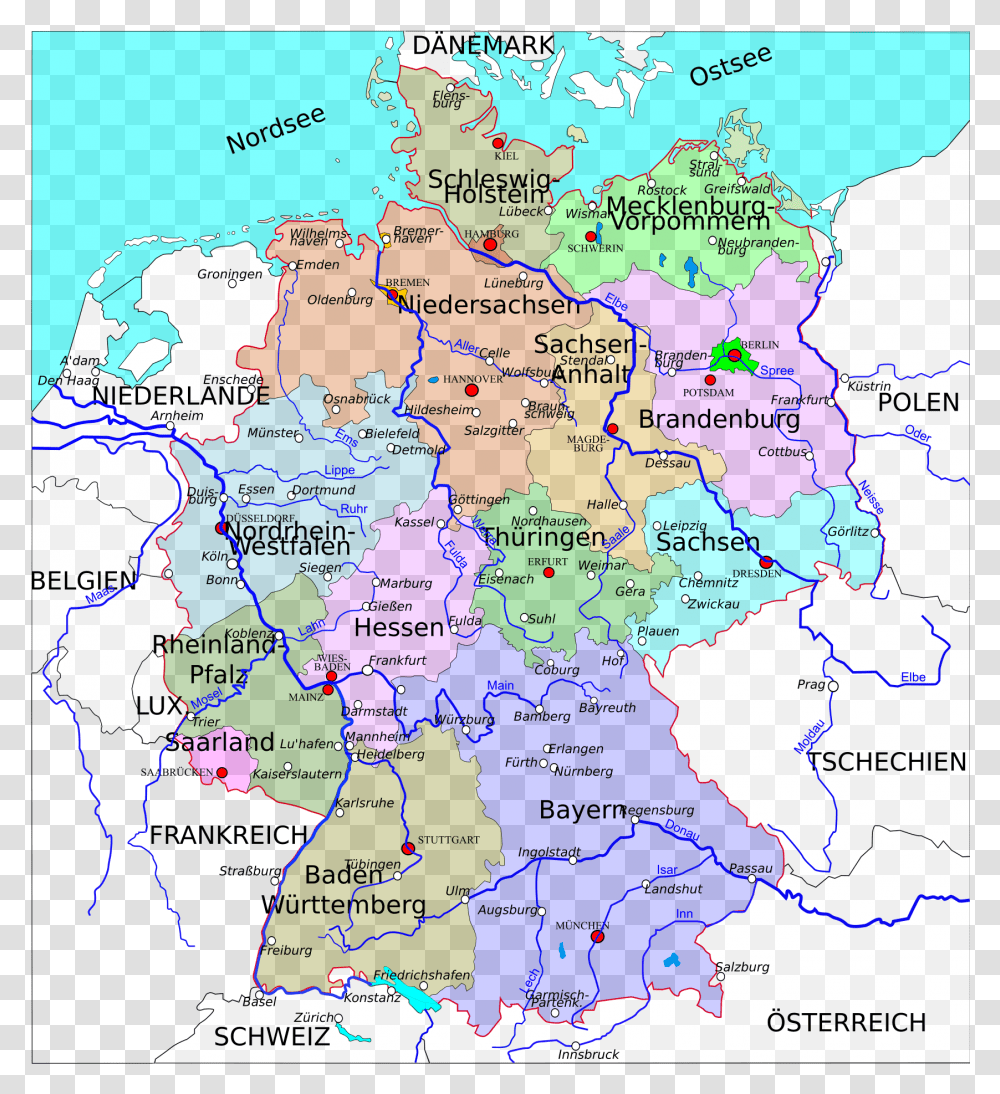 Political Map Of Germany 2 Clip Arts Karlsruhe And Frankreich Germany, Plot, Diagram, Atlas, Poster Transparent Png