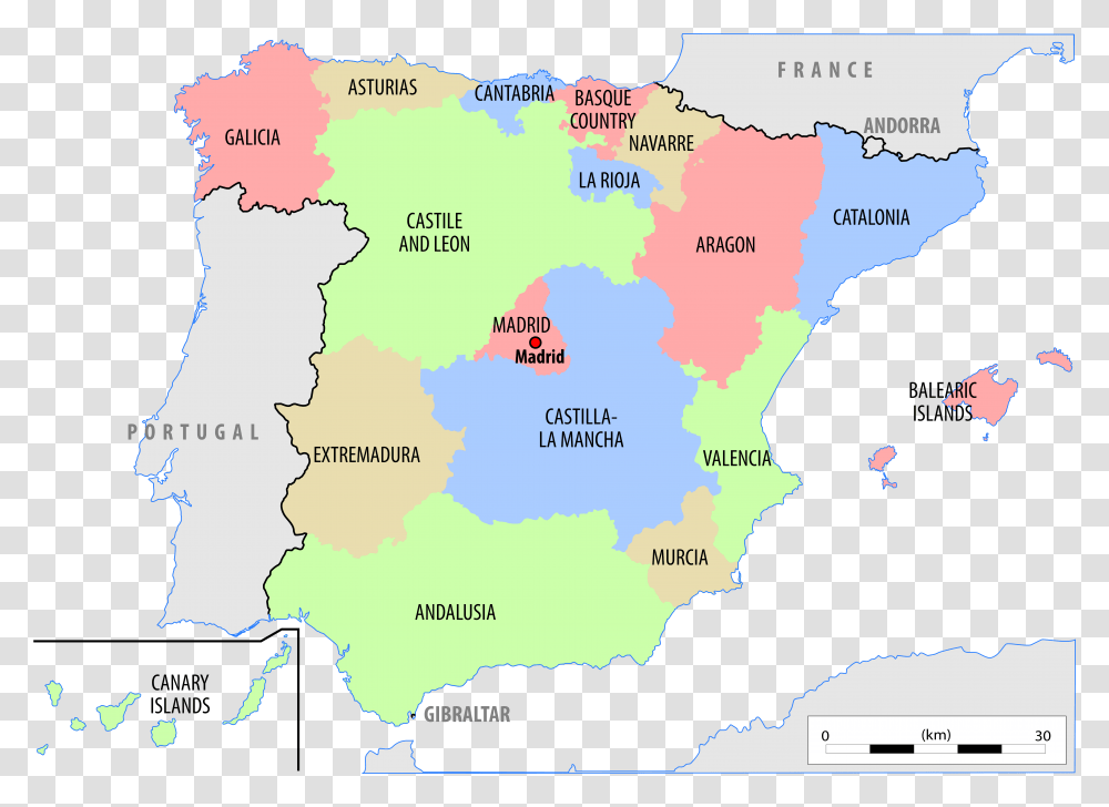 Political Map Of Spain Map Of Spain Countries, Plot, Diagram, Atlas, Person Transparent Png