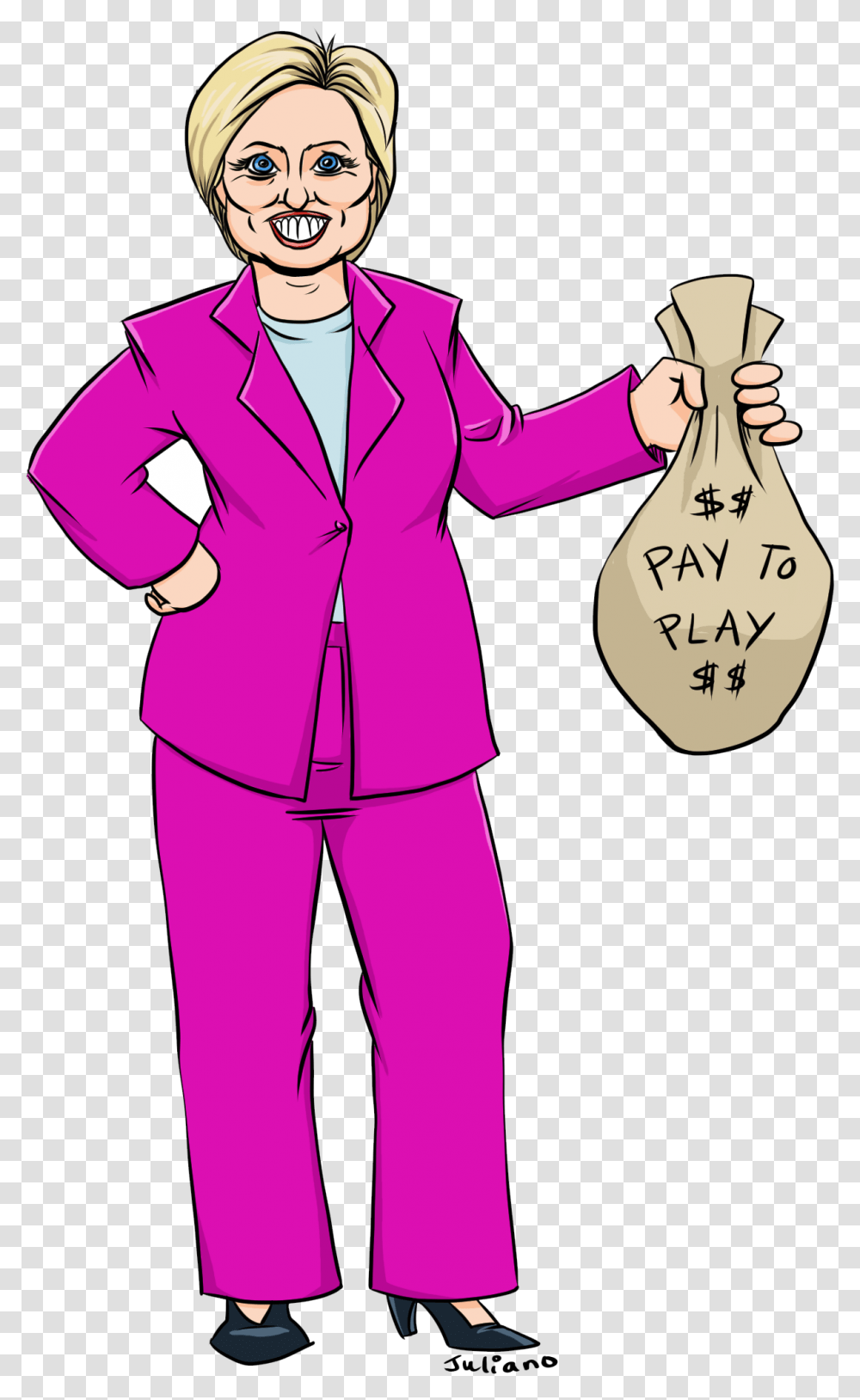 Politician Clipart Clinton Trump Pay To Play, Suit, Overcoat, Long Sleeve Transparent Png