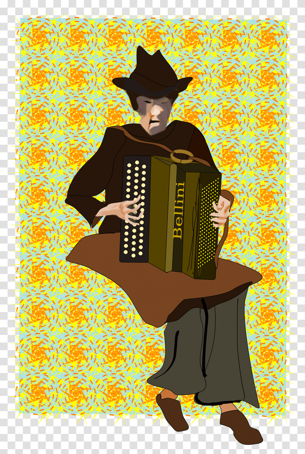 Polka Clipart Accordion Garmon, Person, Human, Musical Instrument, Hat Transparent Png