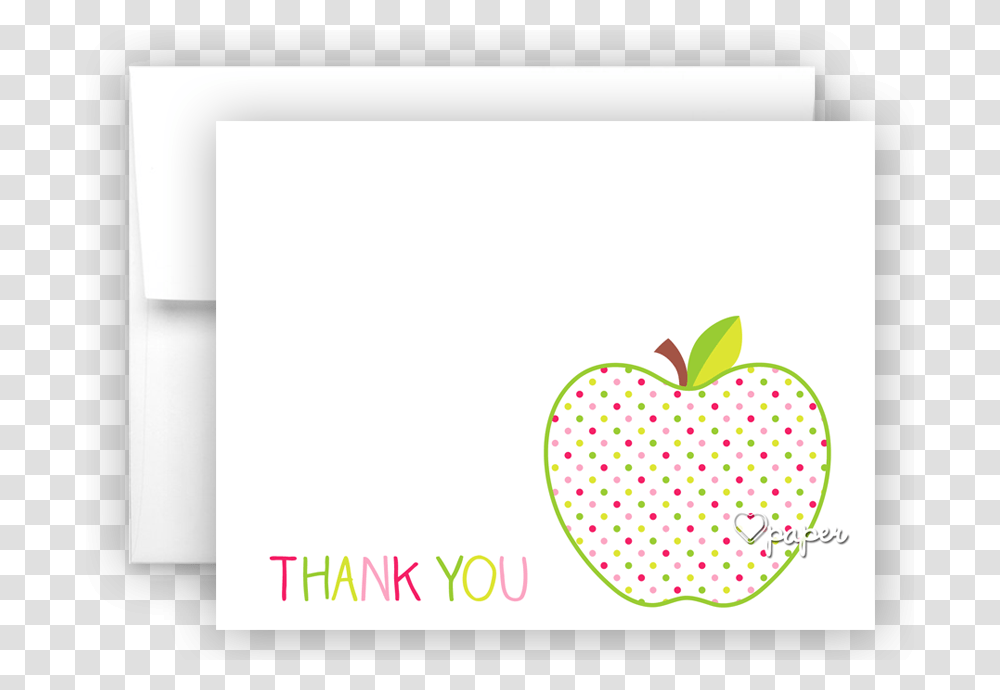 Polka Dot Apple Thank You Cards Note Card Stationery, Envelope, Greeting Card, Mail Transparent Png