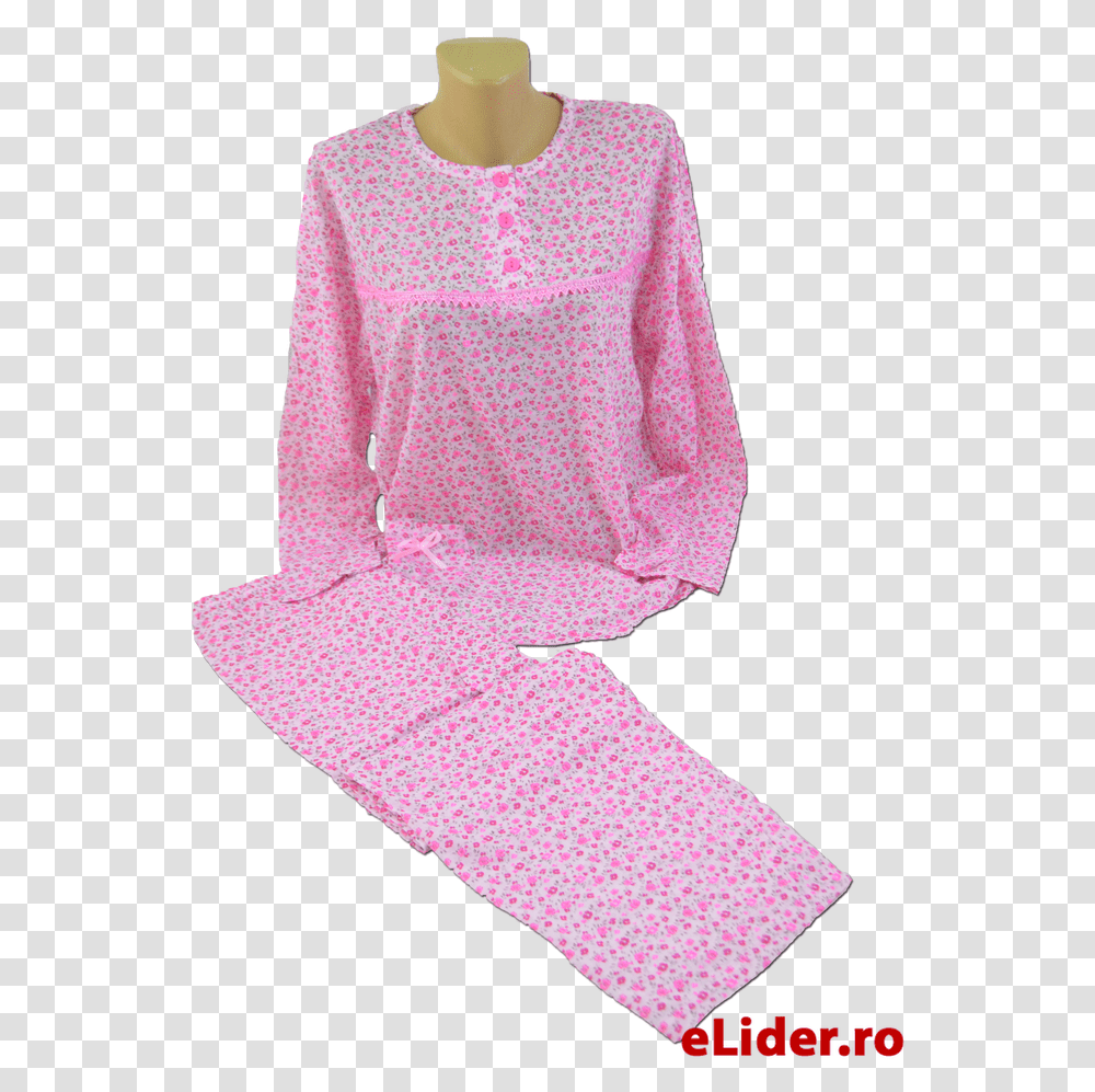 Polka Dot Pajamas Pink M Sleeve Rtv Pink Pajamas, Apparel, Long Sleeve Transparent Png