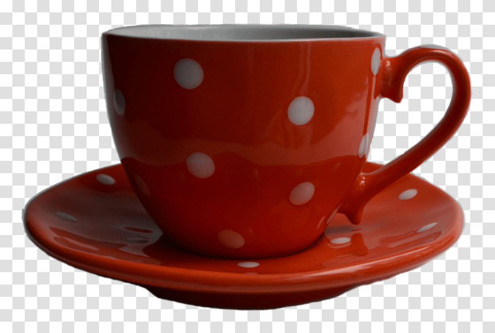 Polka Dot Tea Cup Candle Saucer, Pottery, Coffee Cup, Birthday Cake, Dessert Transparent Png
