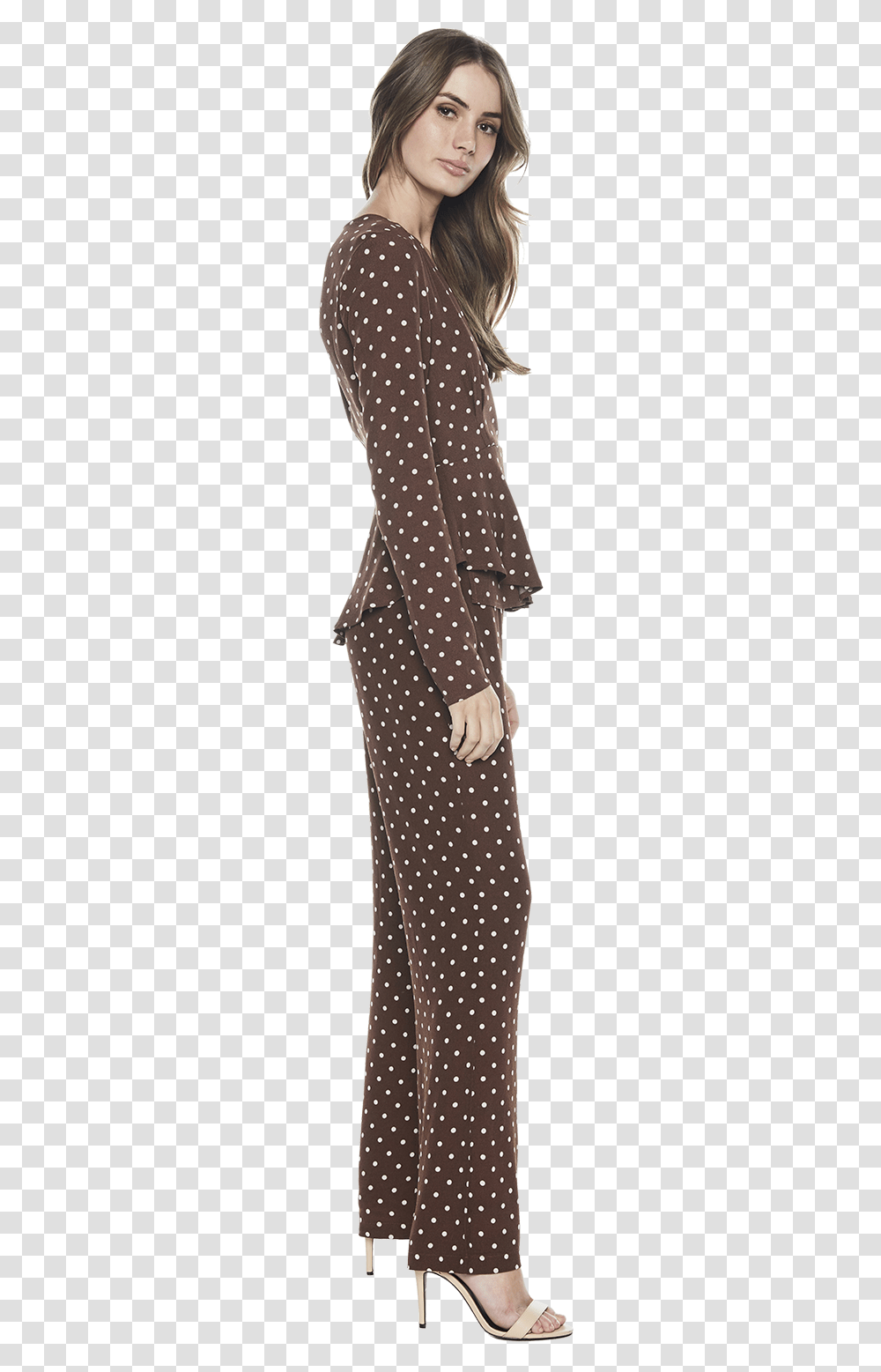 Polka Dot Wrap Top In Colour Brunette Polka Dot, Apparel, Texture, Person Transparent Png