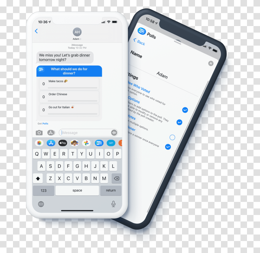 Polls For Imessage Group Decisions Made Easy Iphone 8 Plus Messages, Mobile Phone, Electronics, Cell Phone, Text Transparent Png