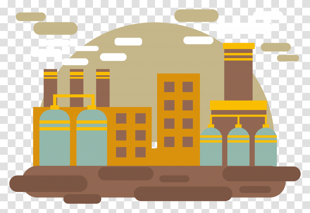 Pollution Clipart Industries Factory Pollution Clipart, Building, Architecture, Urban, Vehicle Transparent Png