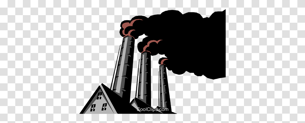 Pollution Royalty Free Vector Clip Art Illustration, Building, Power Plant, Factory, Smoke Transparent Png
