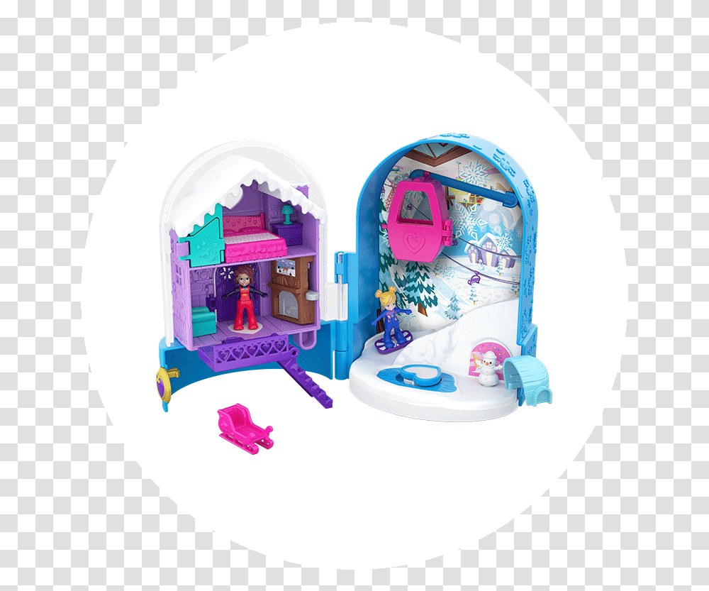 Polly Pocket Pocket World Snow Secret Compact Product Polly Pocket Cupcake, Toy, Inflatable, Purple Transparent Png