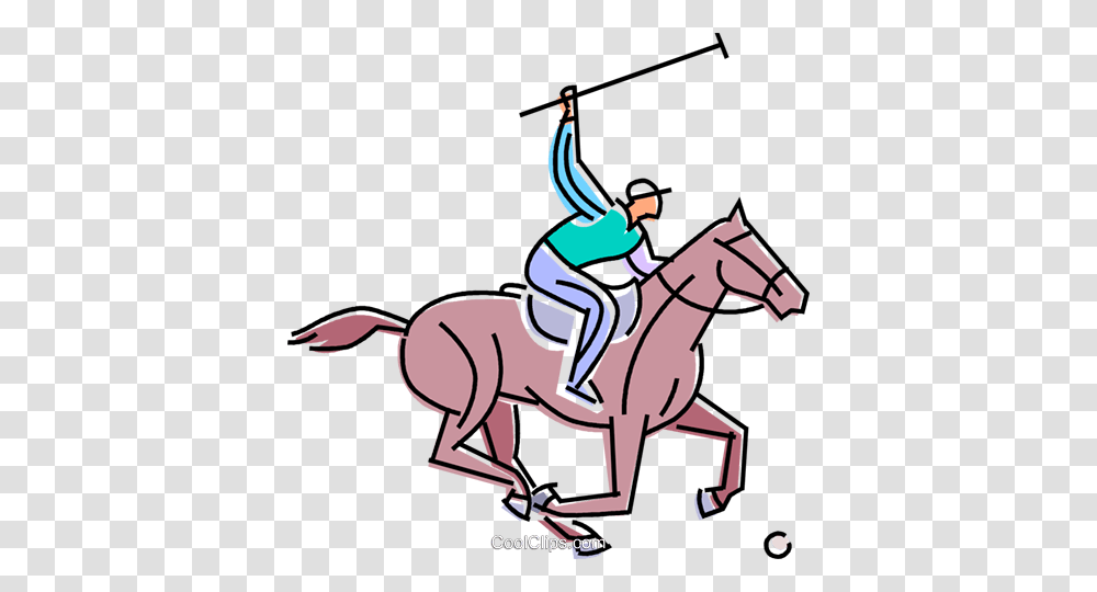 Polo Player About To Strike The Ball Royalty Free Vector Clip Art, Equestrian, Horse, Mammal, Animal Transparent Png