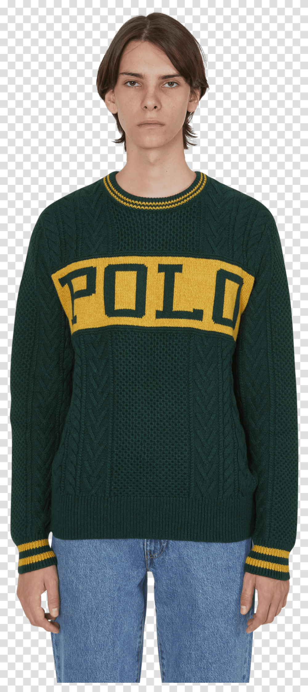 Polo Ralph Lauren Crewneck Knitwear Forest Gold Ralph Lauren, Sleeve, Clothing, Apparel, Long Sleeve Transparent Png