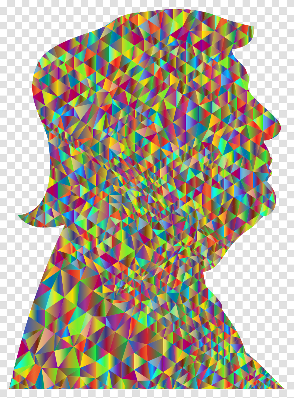 Polychromatic Low Poly Trump Profile Silhouette Clip Polychromatic, Modern Art Transparent Png