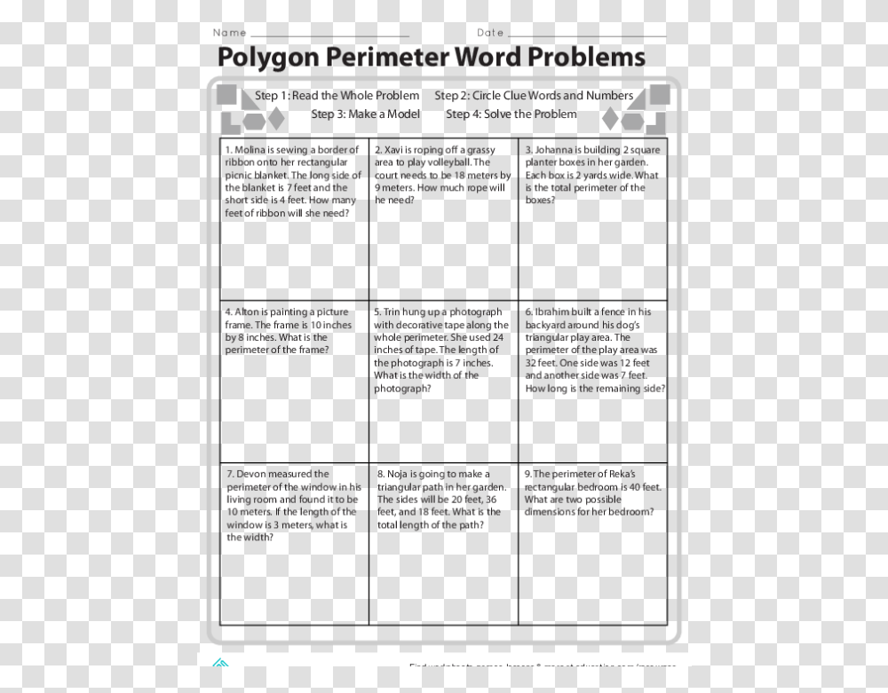 Polygon Perimeters With Tantalizing Tangrams 2nd Grade Easy Word Problems, People, File, Outdoors Transparent Png