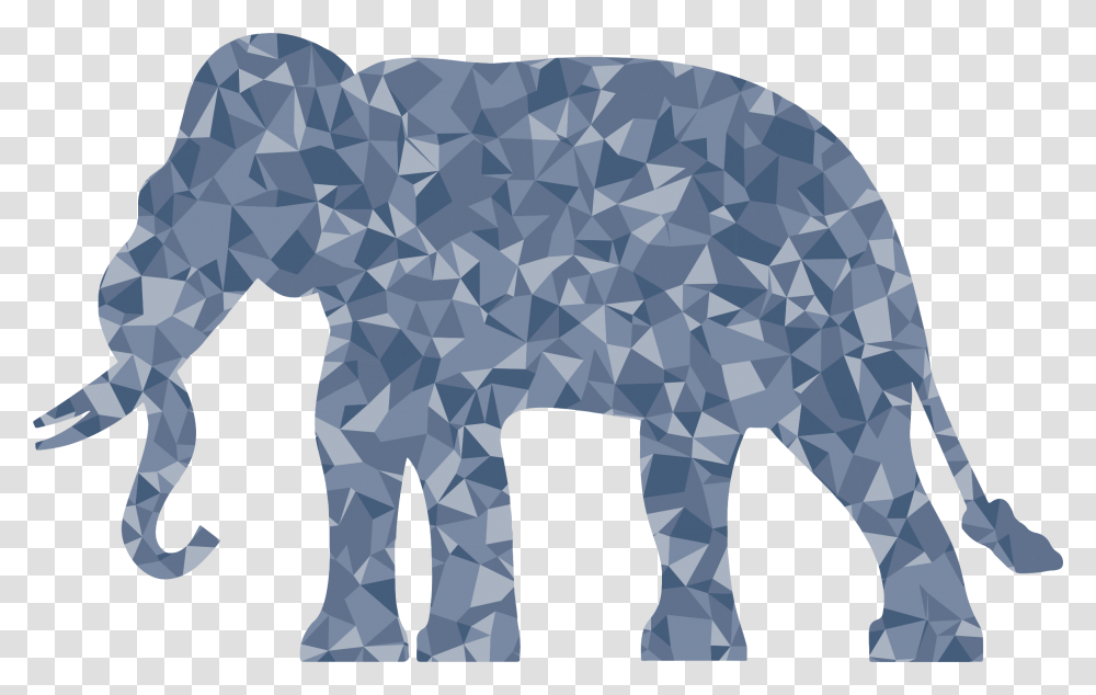 Polygonal Elephant Big Image Blue Elephant Silhouette Background, Sphere, Rug, Mammal Transparent Png
