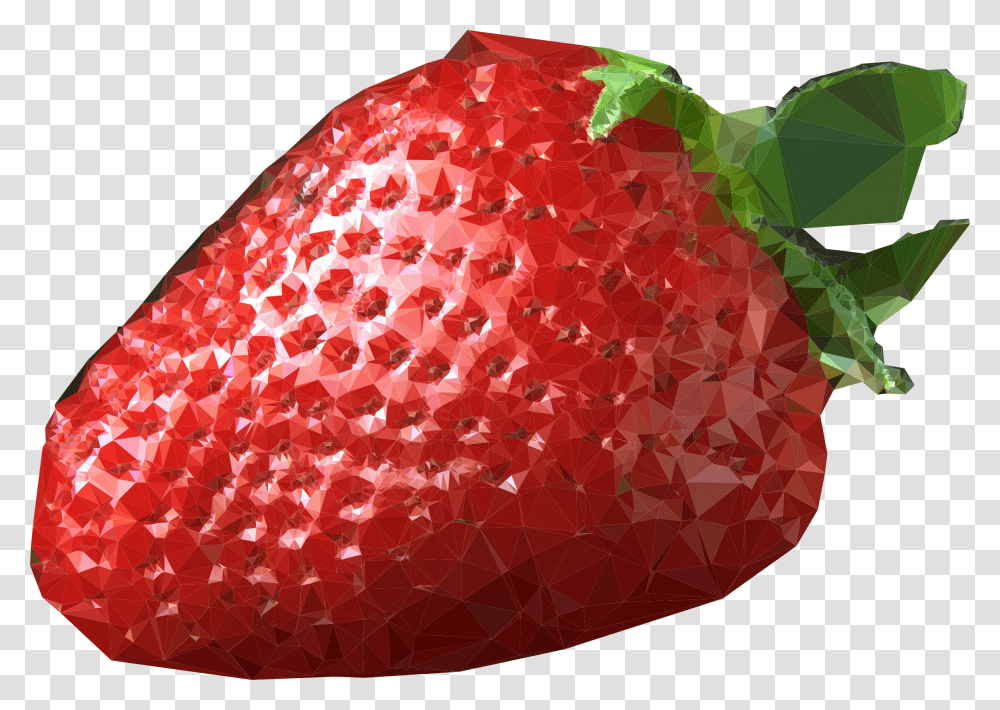 Polygonal Strawberry Clip Arts Strawberry, Plant, Fruit, Food, Rug Transparent Png