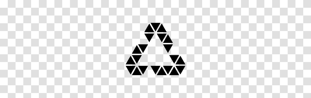 Polygonal Triangular Recycle Symbol Pngicoicns Free Icon, Triangle, Rug, Stencil, Silhouette Transparent Png