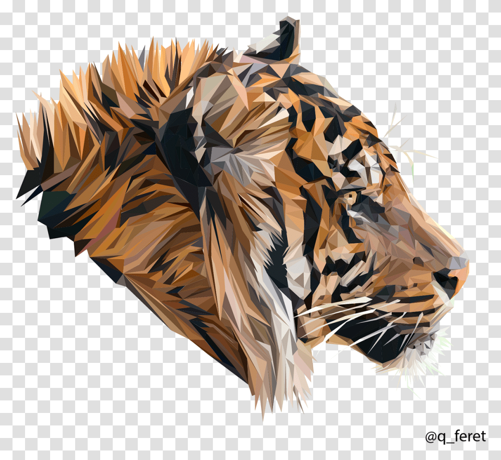Polygons Drawing Tiger Sumatran Tiger Wallpaper Hd, Wildlife, Animal, Mammal, Panther Transparent Png