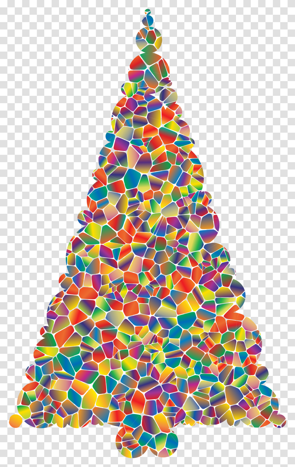 Polyprismatic Tiled Christmas Tree Clip Arts Tiled Christmas Tree, Plant, Ornament Transparent Png