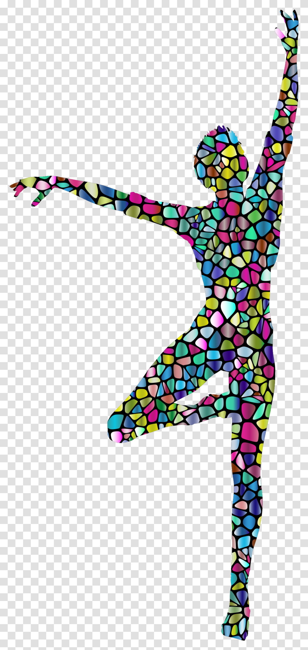 Polyprismatic Tiled Dancing Woman Silhouette Background Dance Clip Art, Label, Brick, Applique Transparent Png