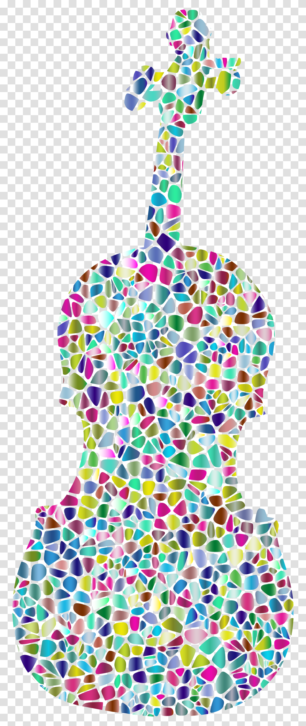 Polyprismatic Tiled Violin Silhouette Clip Arts Violin, Stained Glass, Pattern, Mosaic Transparent Png