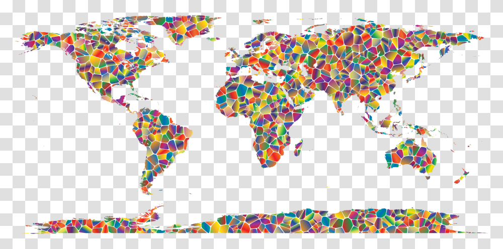 Polyprismatic Tiled World Map Clip Arts Simple High Resolution World Map, Plot, Diagram, Atlas Transparent Png