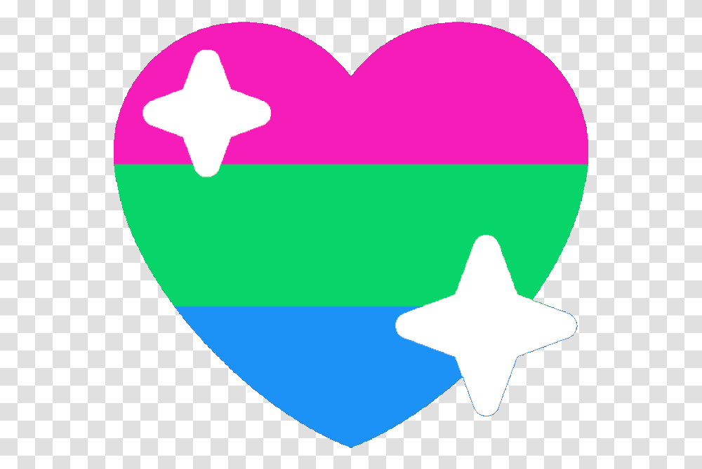 Polysexual Sparkle Heart Discord Emoji Pride Heart Emoji Discord, Star Symbol Transparent Png