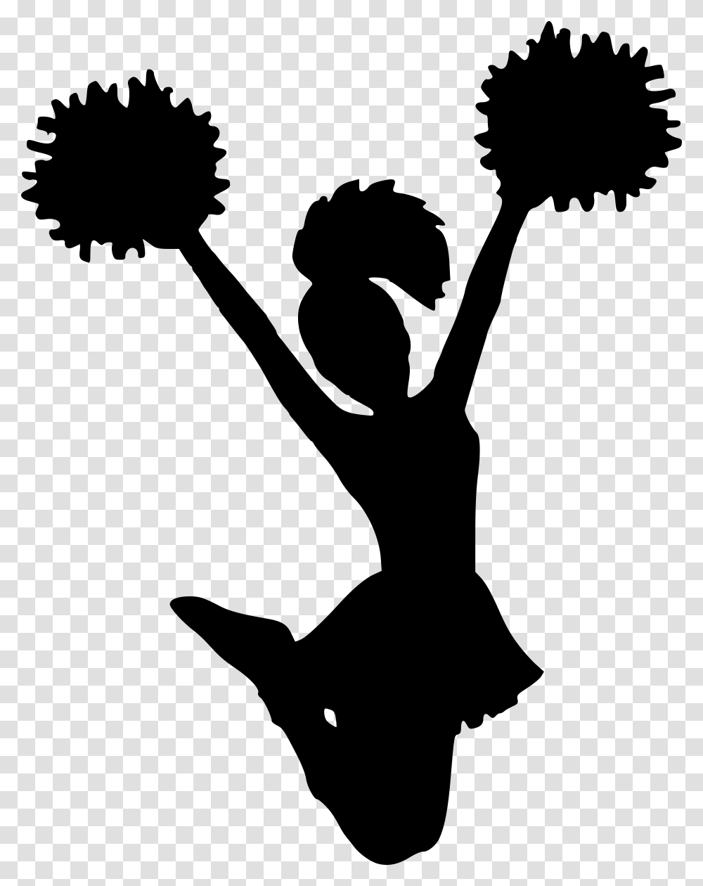 Pom Pom National Football League Cheerleading Baton Cheerleading Silhouette, Gray Transparent Png