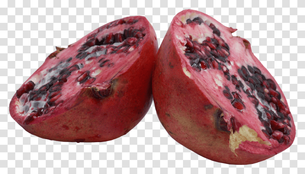 Pomegranate Garnet Cut Fruit Southern Fruits Half Eaten Pomegranate, Plant, Produce, Food Transparent Png
