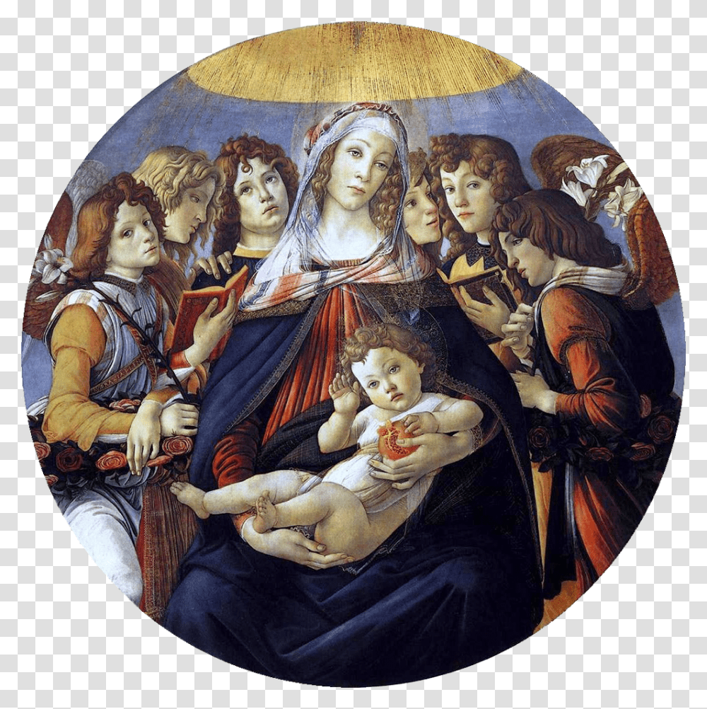 Pomegranate Seeds Botticelli Madonna Of The Pomegranate, Painting, Person, Human Transparent Png