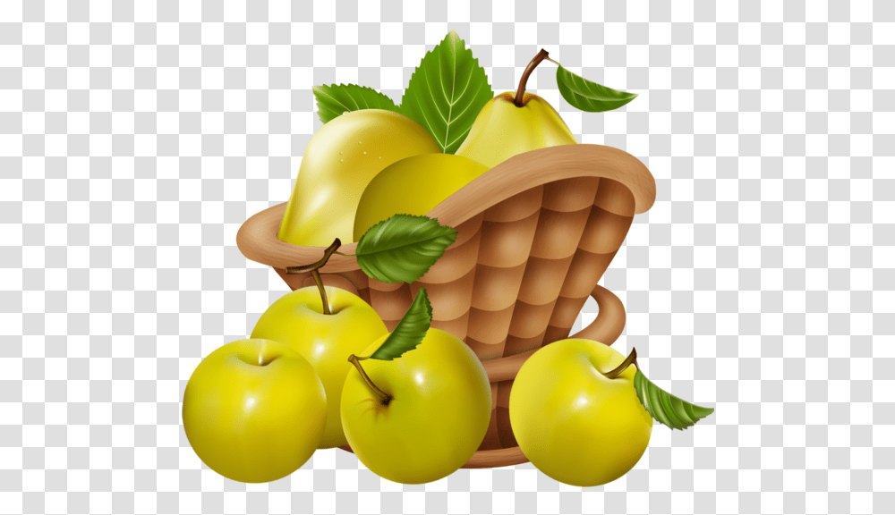 Pommespngfruits Apples And Grapes, Plant, Food, Basket, Pear Transparent Png
