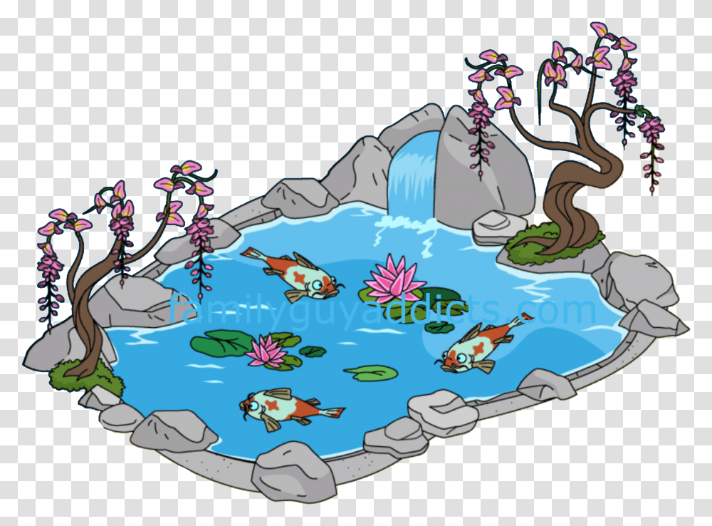 Pond Clipart Koi Pond Fish Pond Clipart, Outdoors, Nature, Water, Plant Transparent Png
