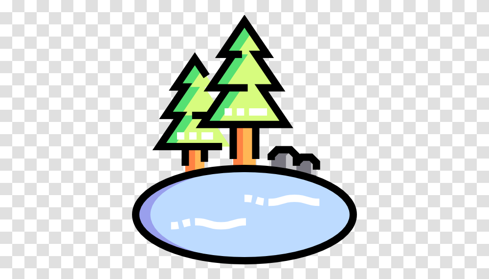 Pond Free Nature Icons Tree With Pond Icon, Symbol, Plant, Star Symbol, Triangle Transparent Png