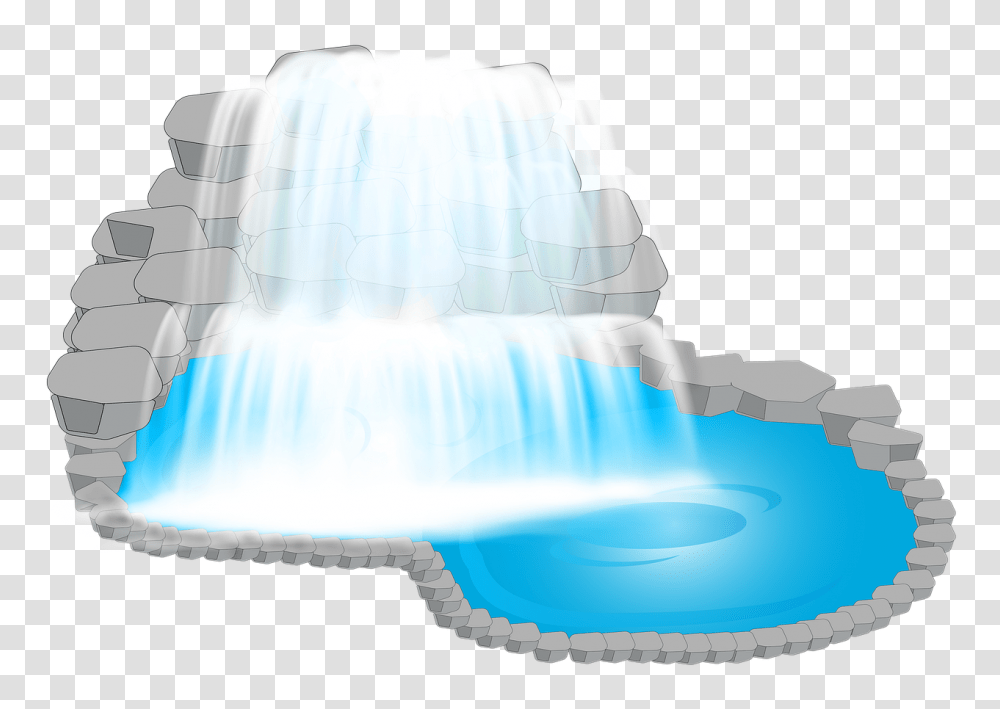 Pond Waterfall Lake Free Image On Pixabay Fountain, Ice, Outdoors, Nature, Iceberg Transparent Png