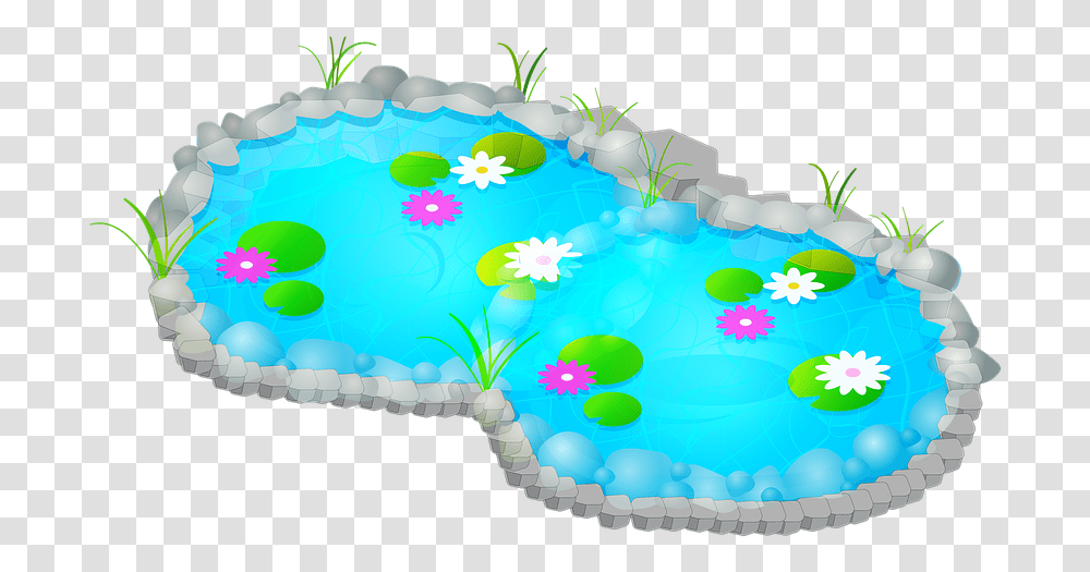 Pond Waterfall Lake Nature Landscape Garden Inflatable, Outdoors, Birthday Cake Transparent Png