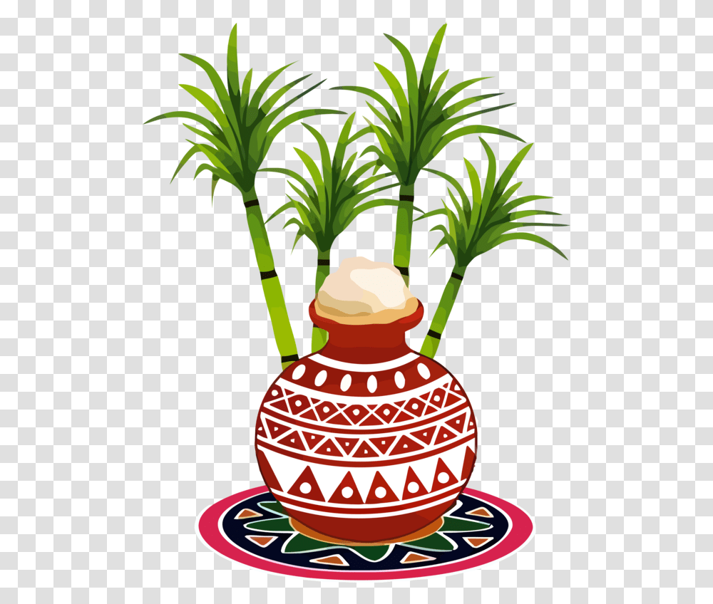 Pongal Houseplant Palm Tree Flowerpot For Happy Pongal Images With Quotes, Jar, Vase, Pottery, Vegetable Transparent Png