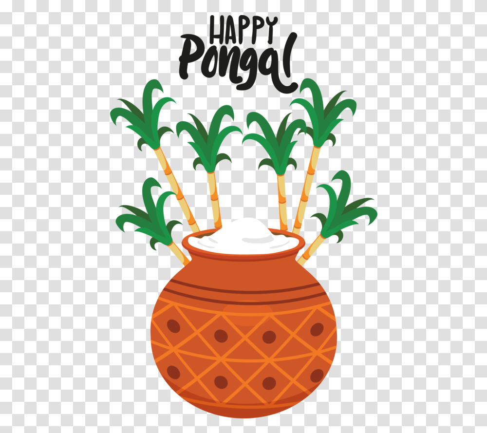 Pongal Pineapple Flowerpot Ananas For Thai Sathya Sai Pongal Wishes, Plant, Jar, Vase, Pottery Transparent Png