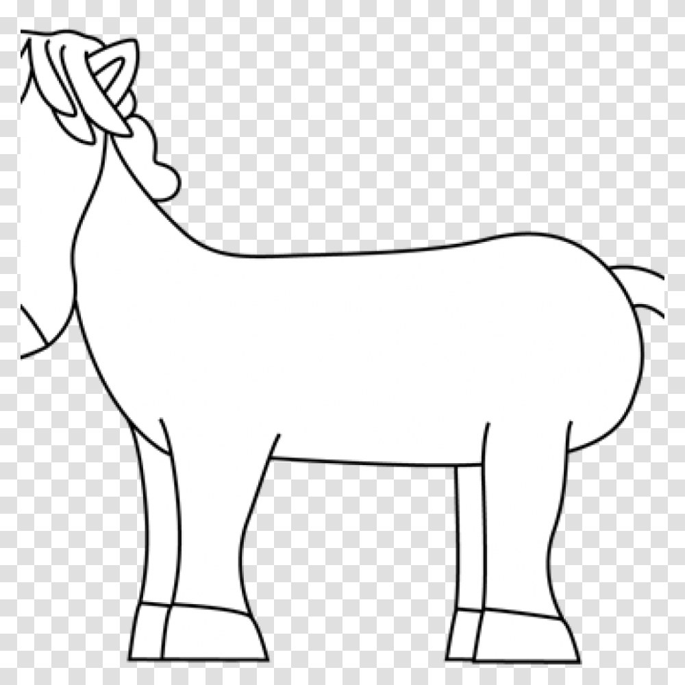 Pony Clipart Black And White, Mammal, Animal, Goat, T-Shirt Transparent Png