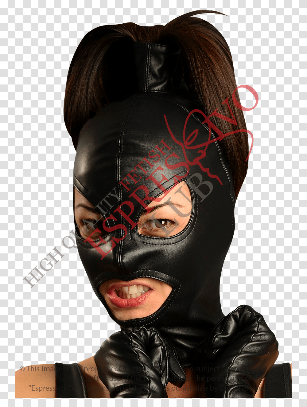 Ponytail Full Face Hood For Fetish Parties And Bdsm Femdom Falcon Half Hood, Head, Person, Human, Mask Transparent Png