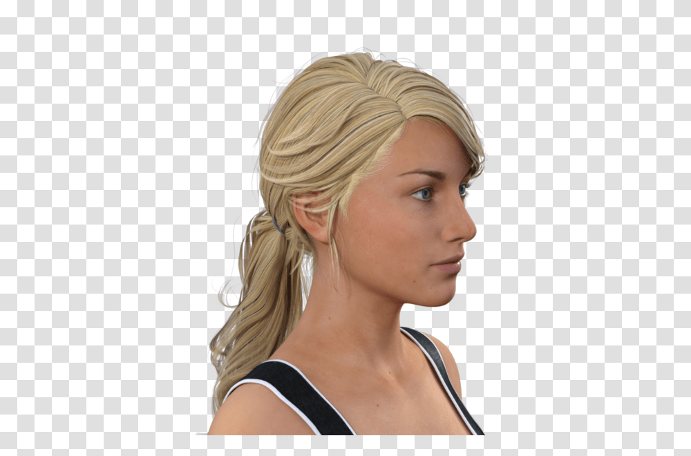 Ponytail Hair Blond, Person, Human, Head Transparent Png
