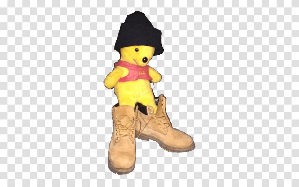 Poo Stuffed Animal Wearing Timberlands Winnie Pooh With Boots, Clothing, Apparel, Toy, Plush Transparent Png