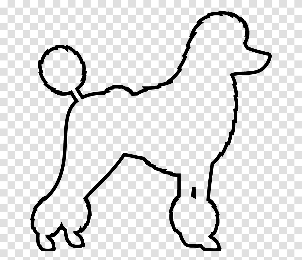 Poodle Rubber Stamp Poodle Outline, Stencil, Bow, Silhouette, Animal Transparent Png