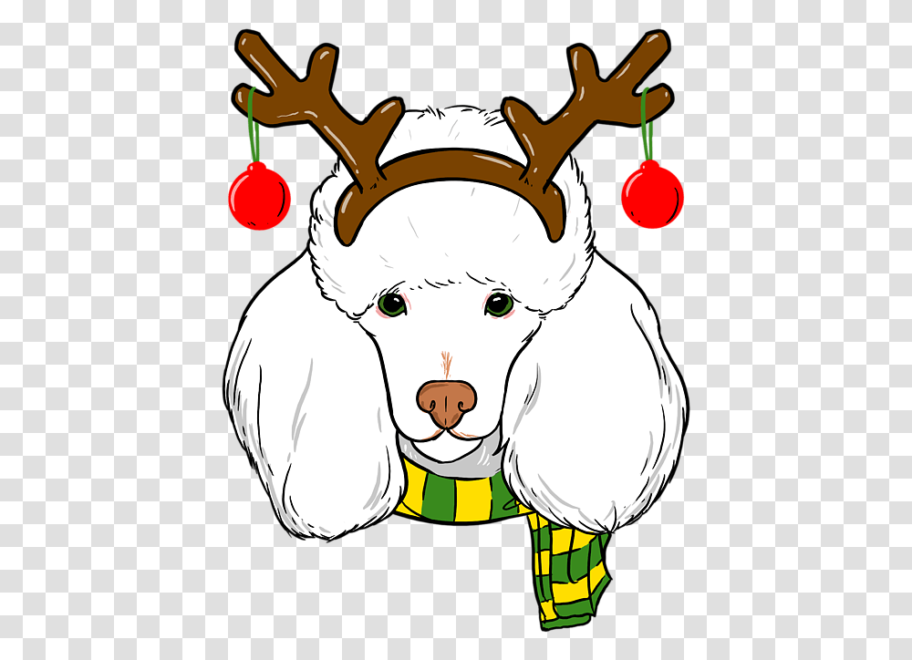 Poodle Xmas Reindeer Horns Dog Lover Christmas Round Beach Towel Soft, Antler, Mammal, Animal, Art Transparent Png
