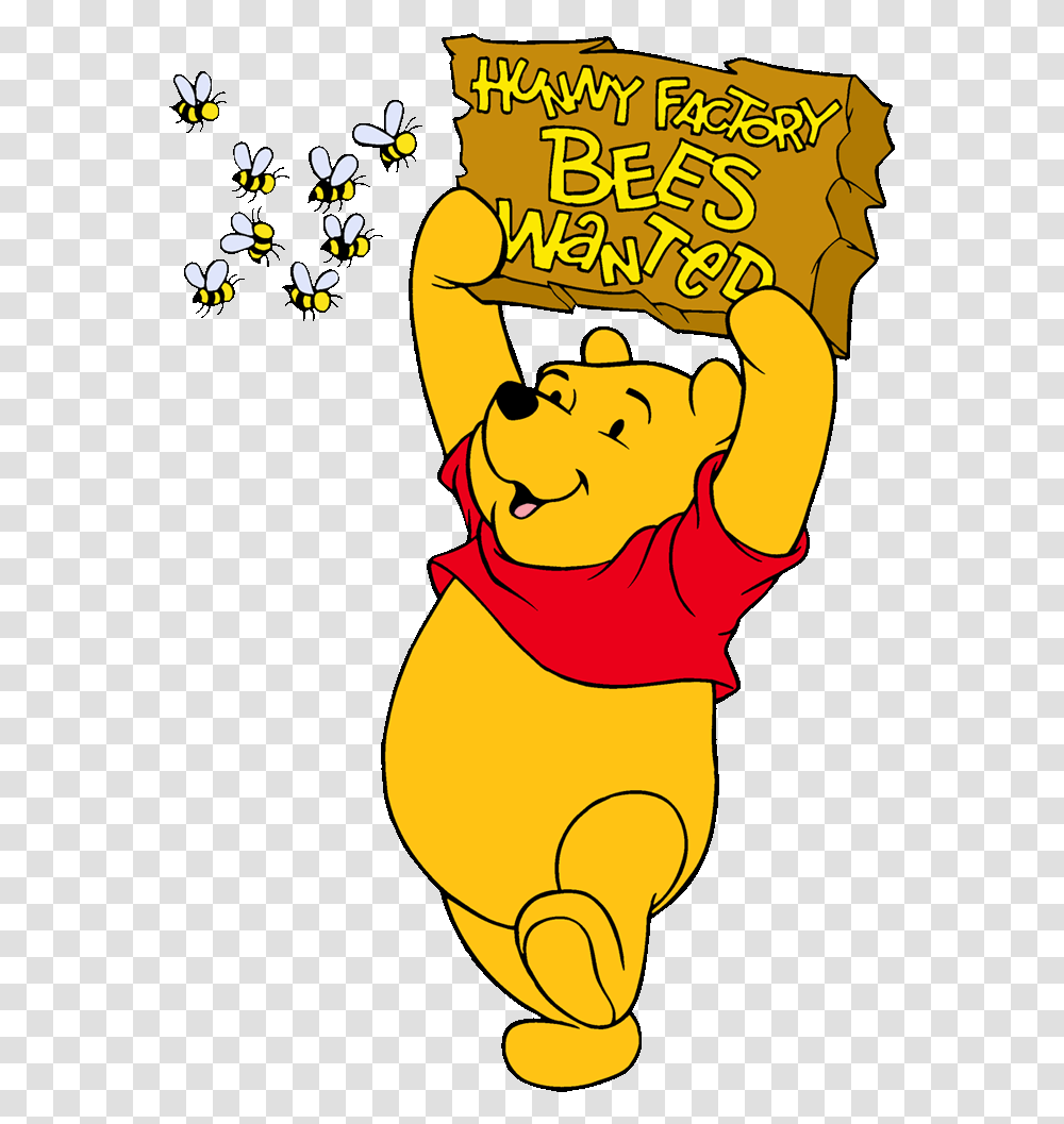 Pooh Bear And Bees, Poster, Advertisement, Hand, Person Transparent Png