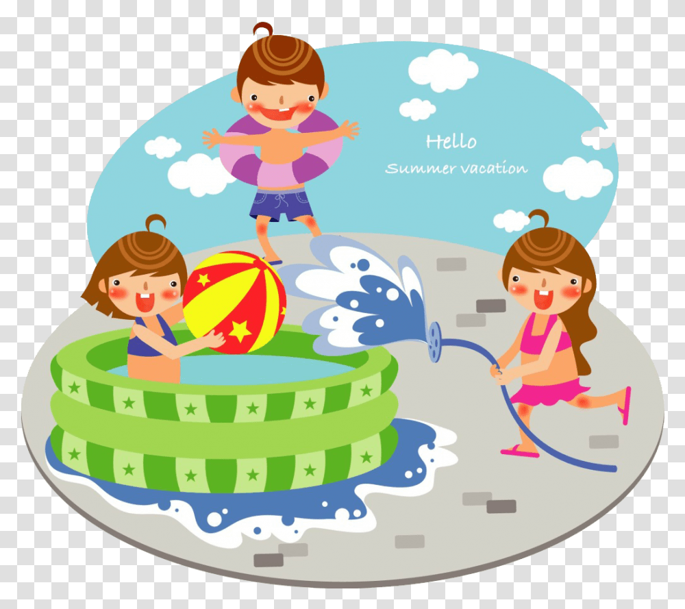 Pool Child Clip Art Children Transprent Swimming Day Art Clip, Birthday Cake, Dessert, Vacation, Tourist Transparent Png