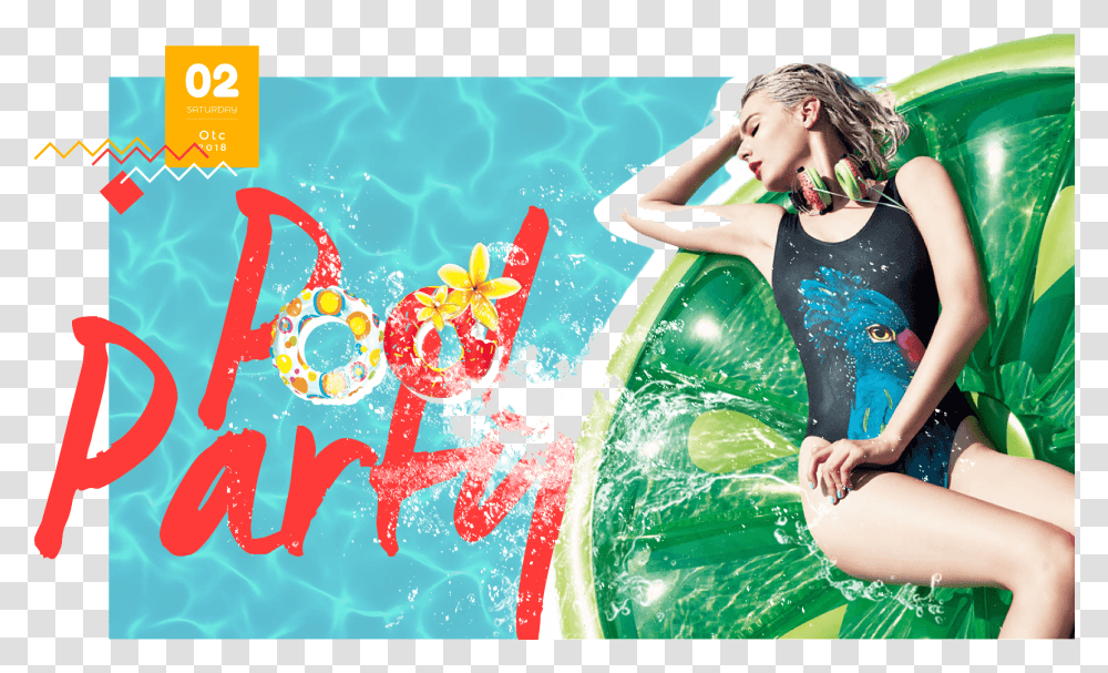 Pool Party Countdown Girl, Person, Water Transparent Png