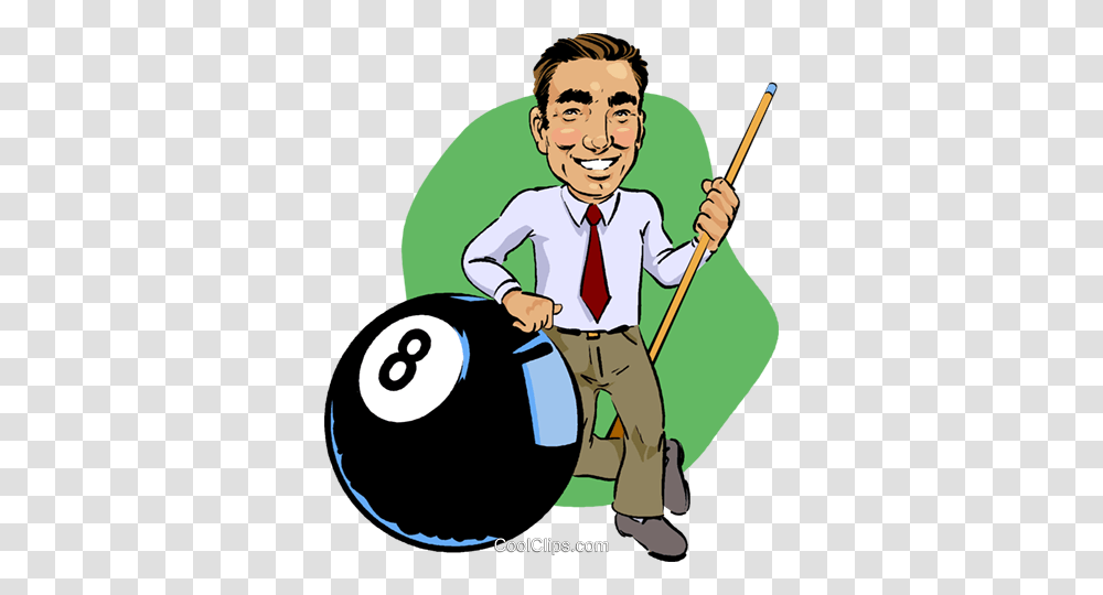 Pool Player With Eight Ball Royalty Free Vector Clip Art, Person, Tie, Sport, Curling Transparent Png