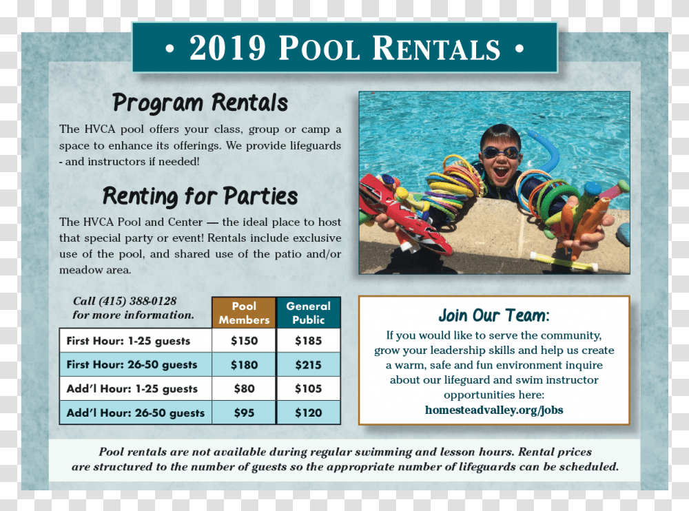 Pool Rental Rate Sheet, Poster, Advertisement, Flyer, Paper Transparent Png