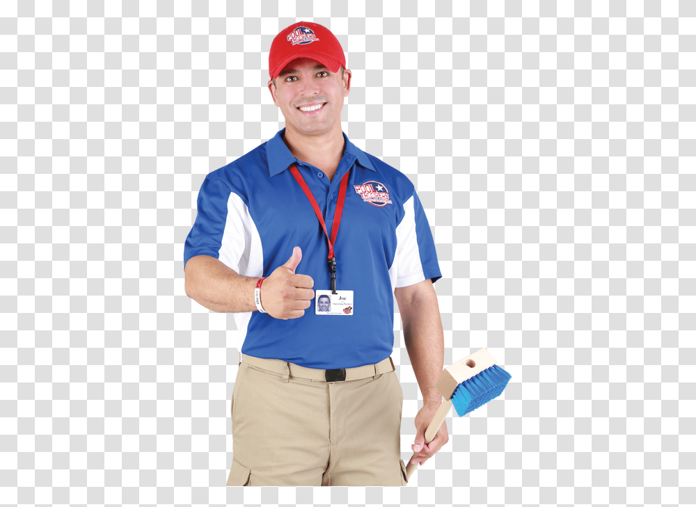 Pool Repair Technician Joe Pool Technician, Person, Cleaning, Hat Transparent Png