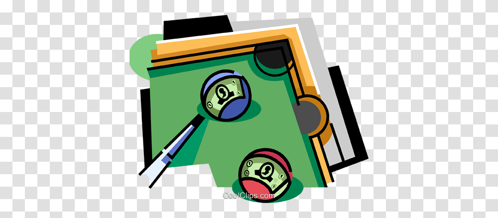 Pool Table With Balls And Cue Royalty Free Vector Clip Art, Golf, Sport, Crowd, Magnifying Transparent Png