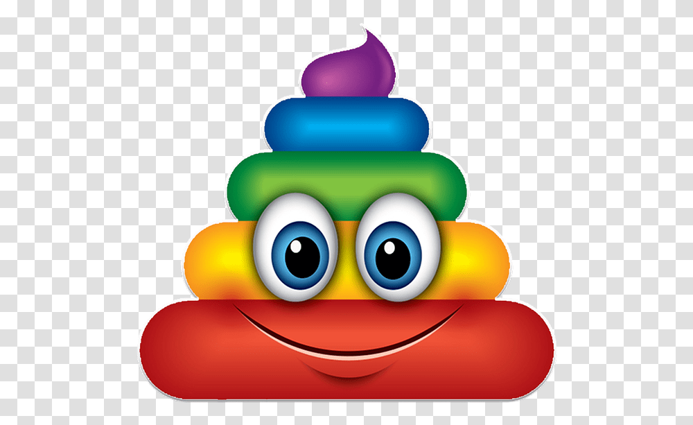 Poop Emoji Colorful Sick Emoji, Toy, Food Transparent Png